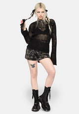 Poison Eden Print Denim Short 24" / UK 6