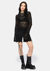 Poison Eden Embroidered Denim Short