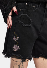 Poison Eden Embroidered Denim Short