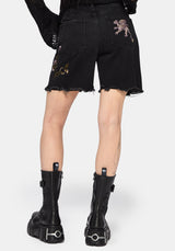 Poison Eden Embroidered Denim Short