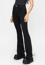 Graciela Low Rise Lace Up Kick Flare Jean