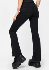 Graciela Low Rise Lace Up Kick Flare Jean