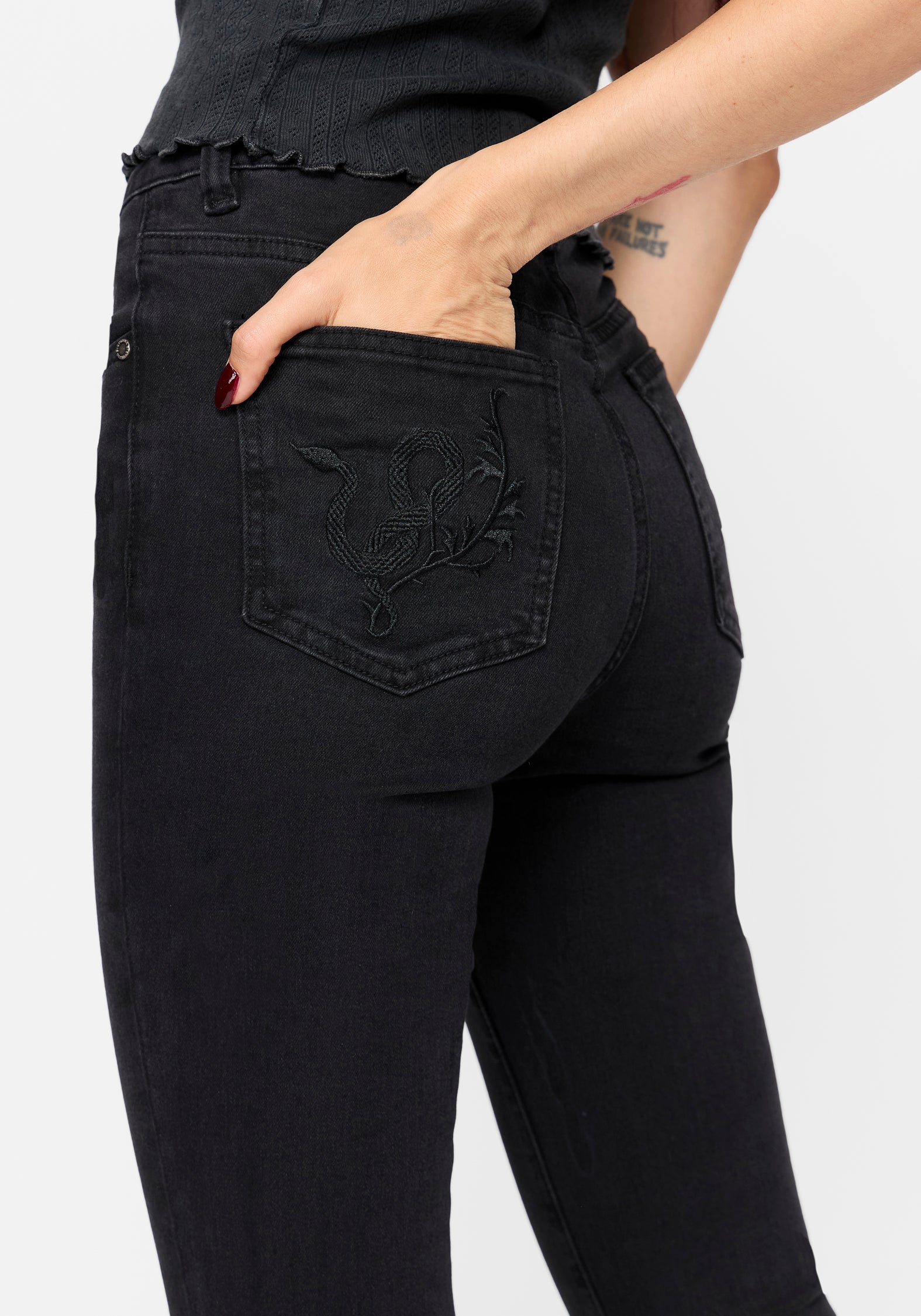 Graciela Low Rise Lace Up Kick Flare Jean
