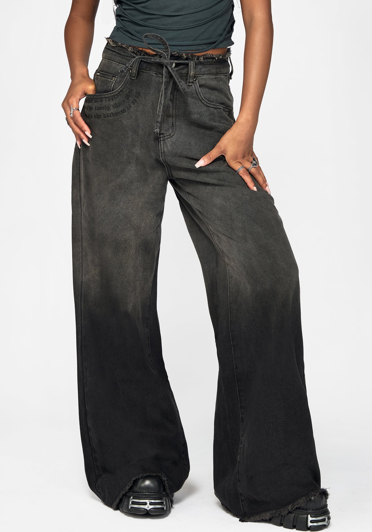 Zena Ombre Relaxed Wide Leg Jean