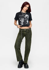 Narcissa Snake Print Low Rise Straight Leg Jean