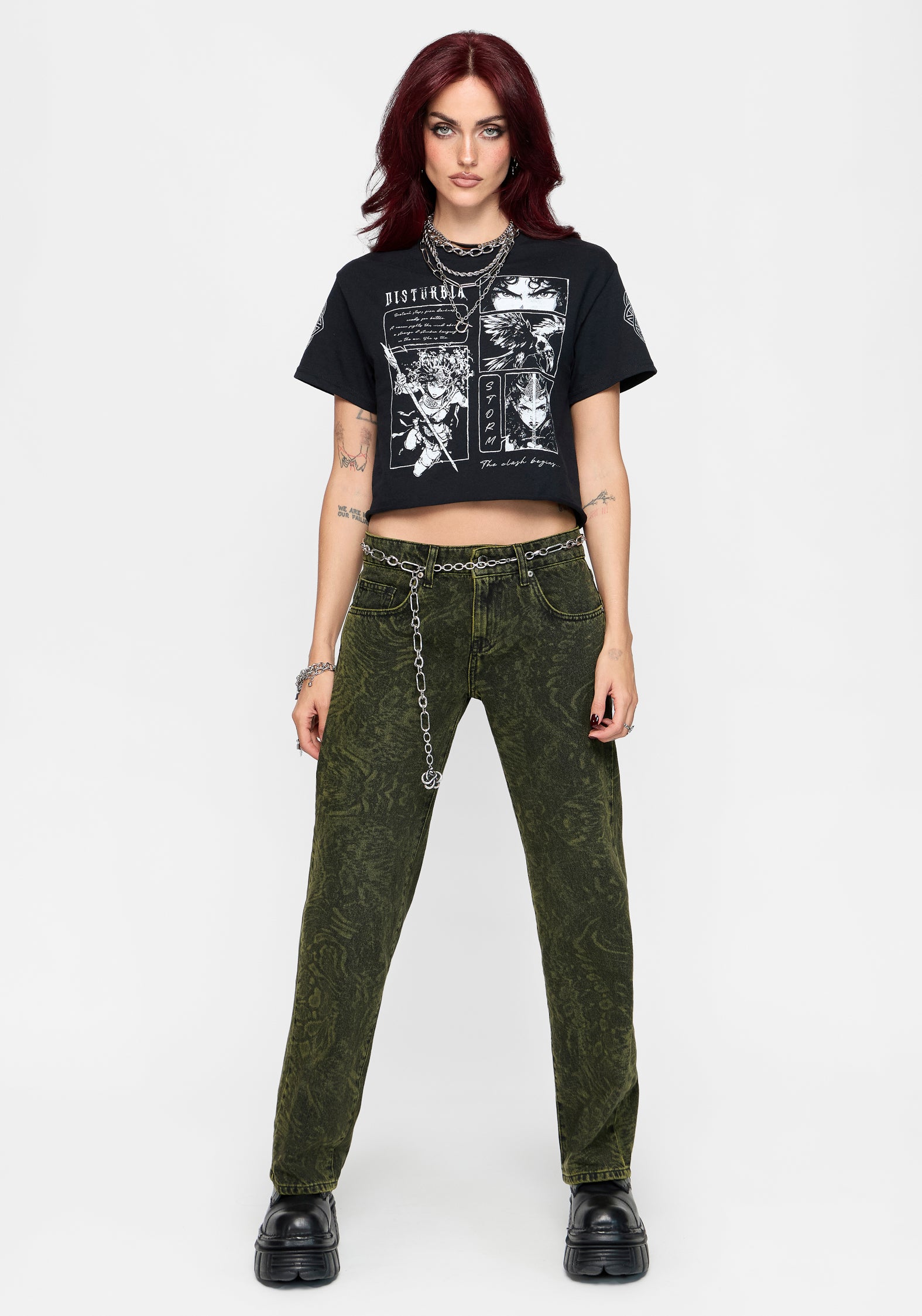 Narcissa Snake Print Low Rise Straight Leg Jean