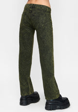 Narcissa Snake Print Low Rise Straight Leg Jean