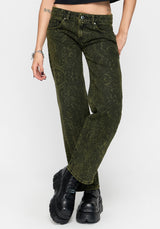 Narcissa Snake Print Low Rise Straight Leg Jean