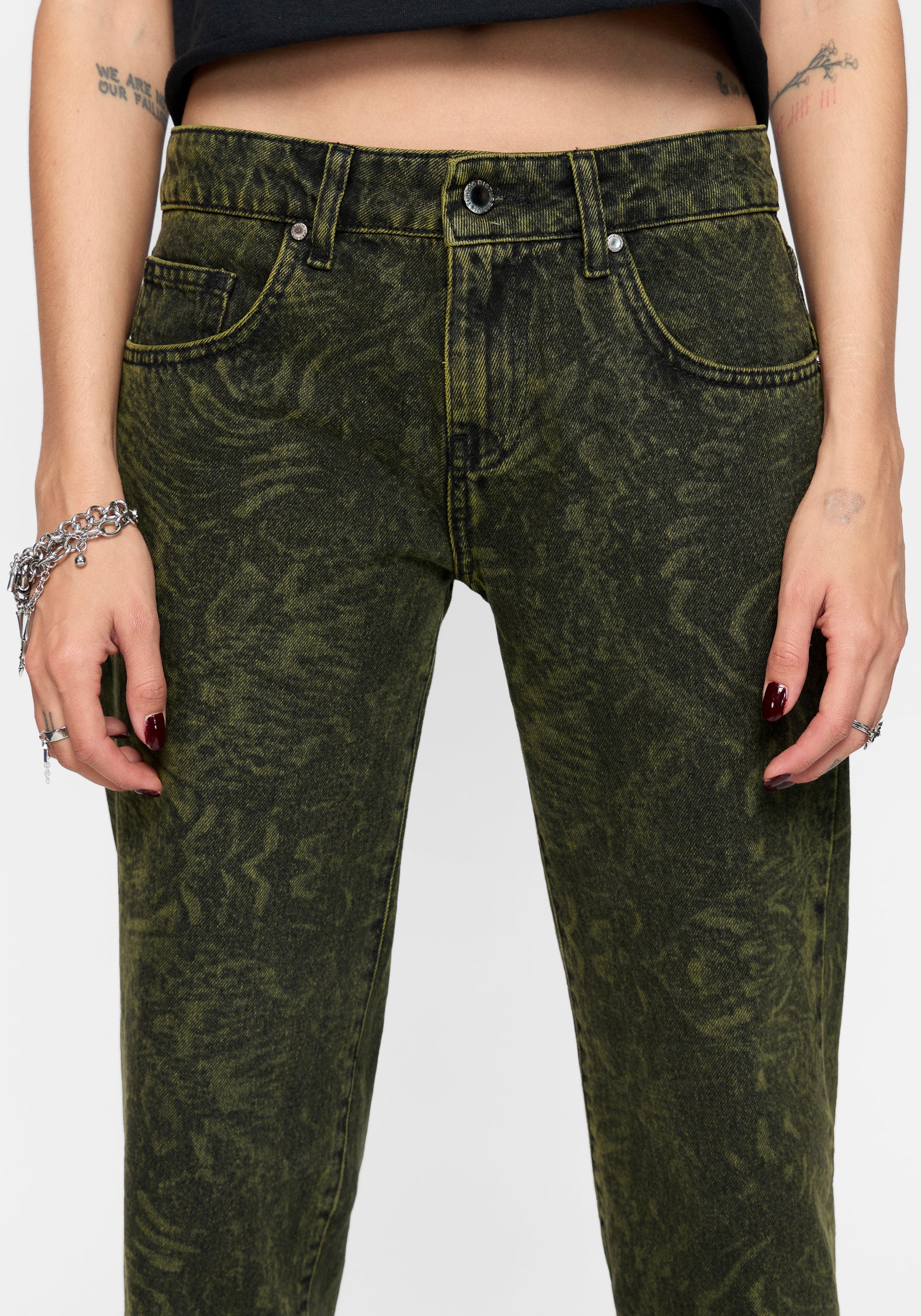 Narcissa Snake Print Low Rise Straight Leg Jean