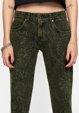 Narcissa Snake Print Low Rise Straight Leg Jean