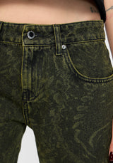 Narcissa Snake Print Low Rise Straight Leg Jean