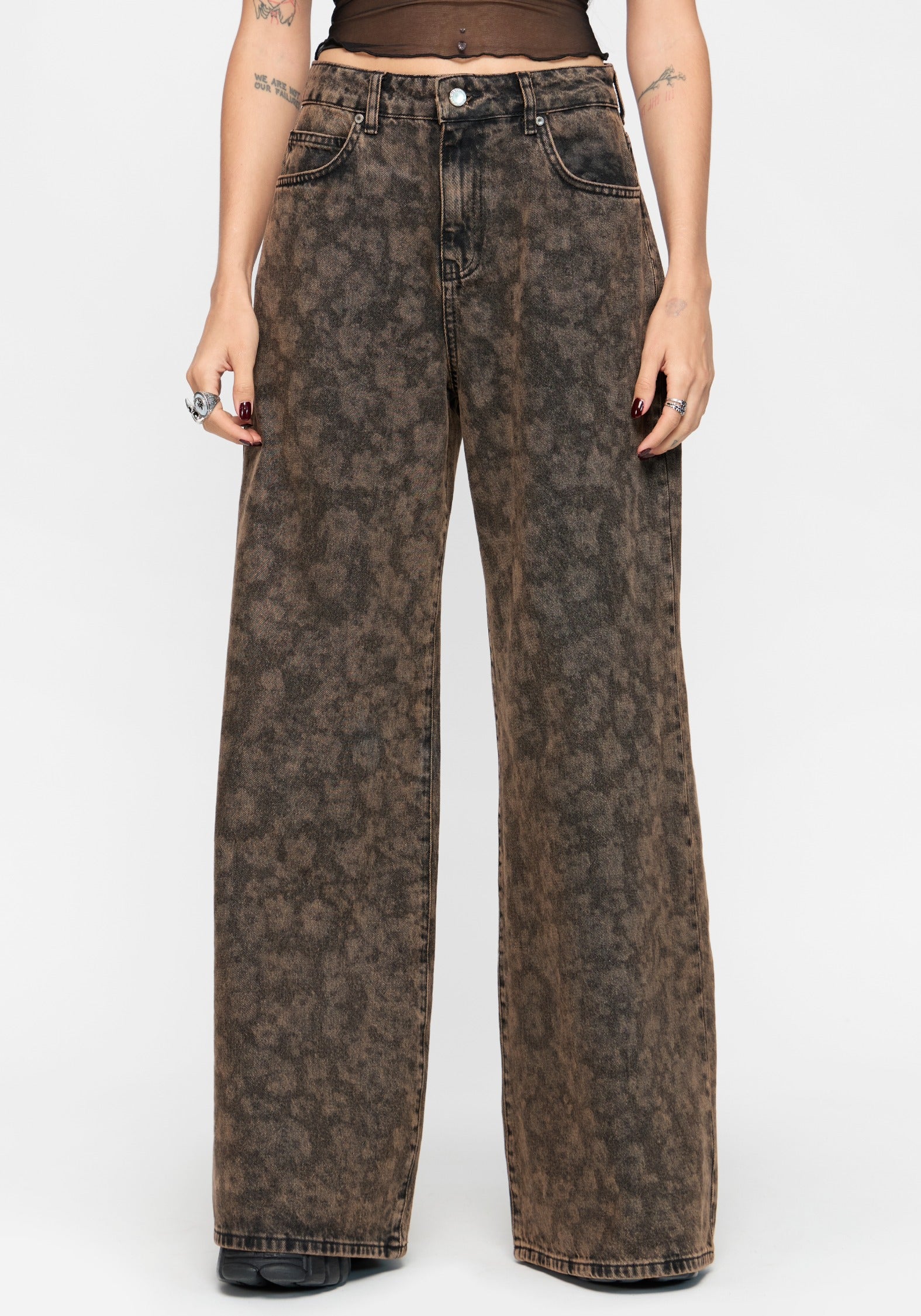 Aletris Floral Print Palazzo Denim Jean