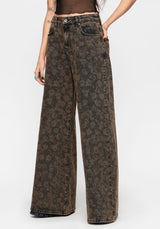 Aletris Floral Print Palazzo Denim Jean