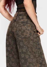 Aletris Floral Print Palazzo Denim Jean