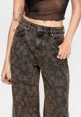 Aletris Floral Print Palazzo Denim Jean