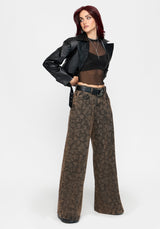 Aletris Floral Print Palazzo Denim Jean