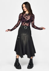 Erica Hanky Hem Denim Midi Skirt