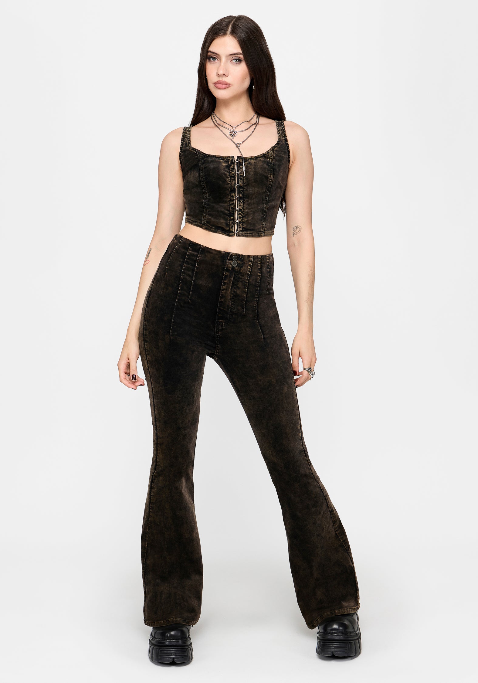 Reign Brushed Denim Flare Jean