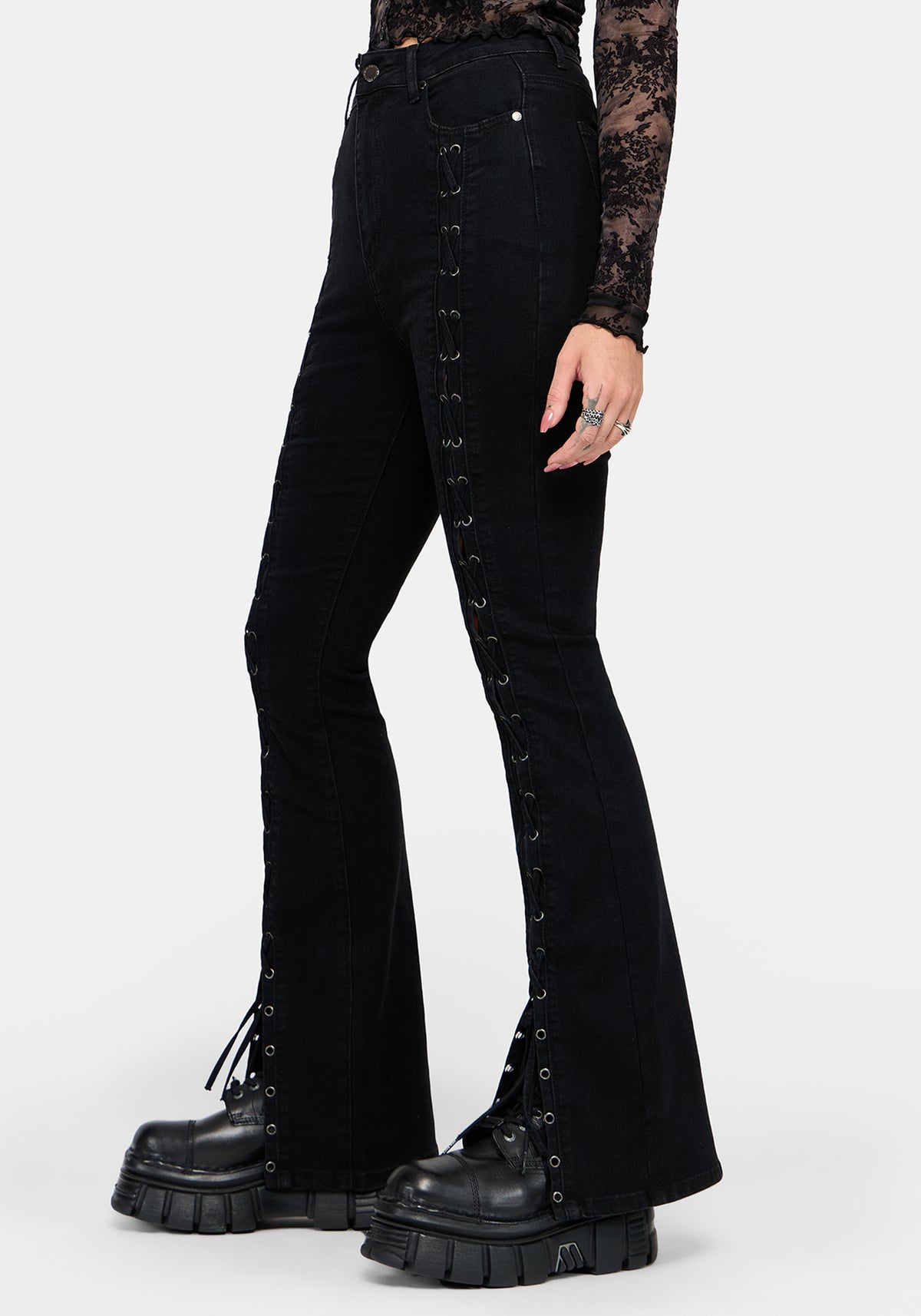 Astrid Extreme Lace Up Flare Jean