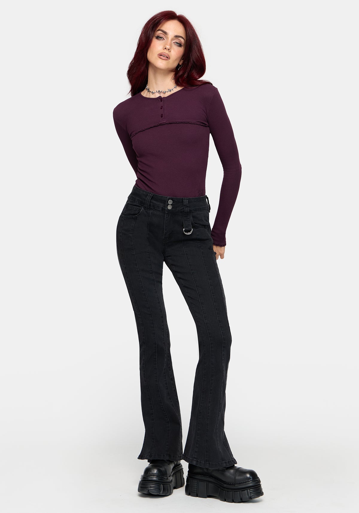 Ardian Seam Low Rise Kick Flare Jean