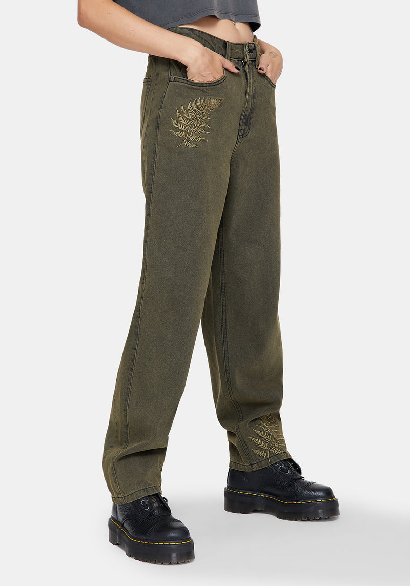 Prism Barrel Leg Embroidered Jeans