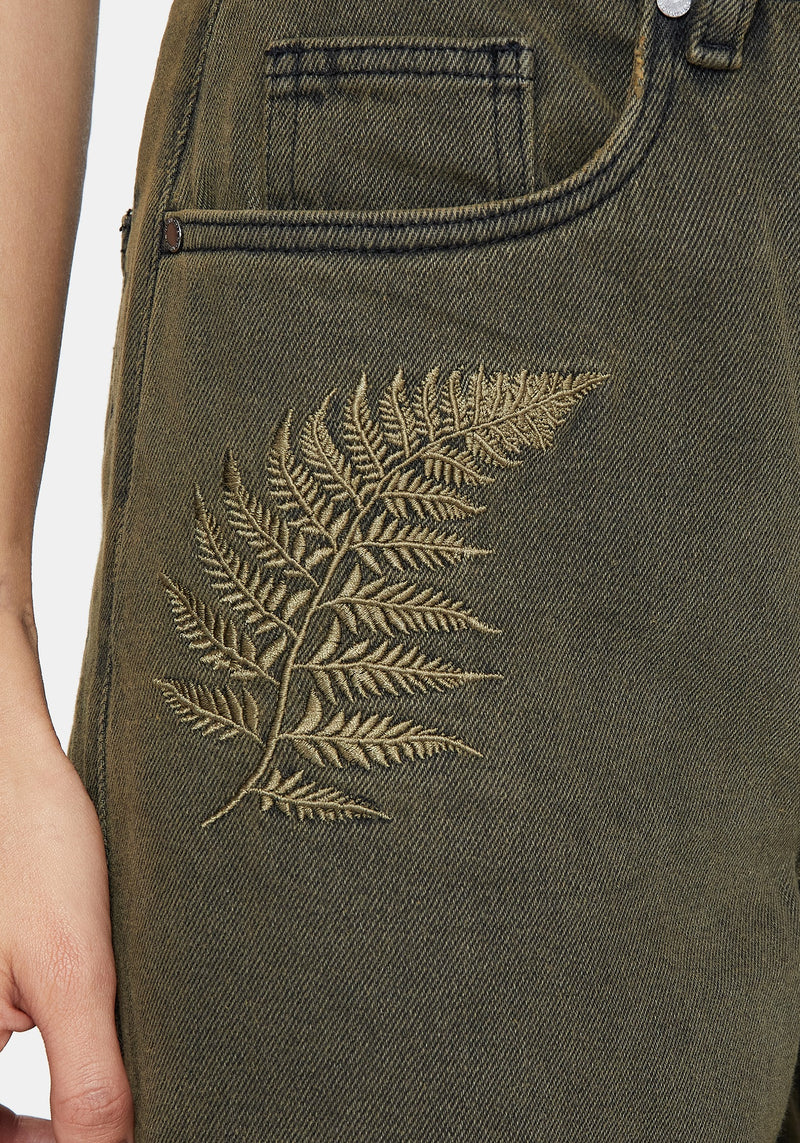 Prism Barrel Leg Embroidered Jeans