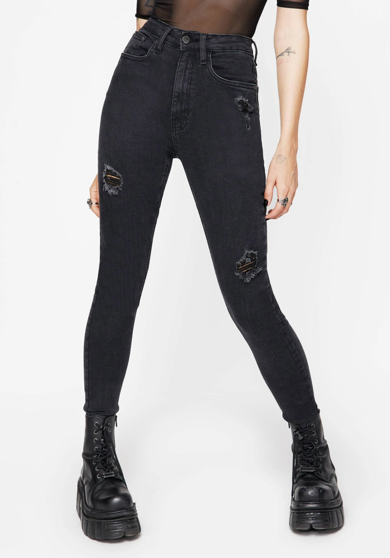 Void Embroidered Pocket Skinny Jeans