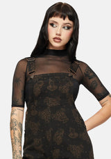 Hexborn Baba Yaga Printed Denim Dungarees