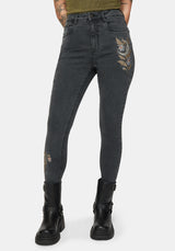 Hexborn Baba Yaga Embroidered Denim Skinny Jean