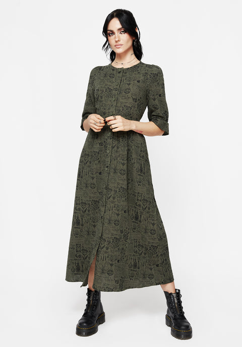 Taddea Cotton Button Up Midaxi Dress – Disturbia