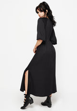 Veil Floral Embroidered Batwing Midaxi Dress