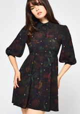 Phoenix Dragon Printed Mini Shirt Dress
