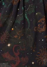 Phoenix Dragon Printed Mini Shirt Dress