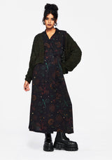 Phoenix Dragon Printed Wrap Midaxi Shirt Dress