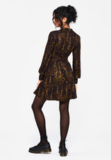 Azazel Snake Printed Belted Mini Dress