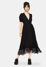 Sorelle Lace Hem Wrap Midaxi Dress