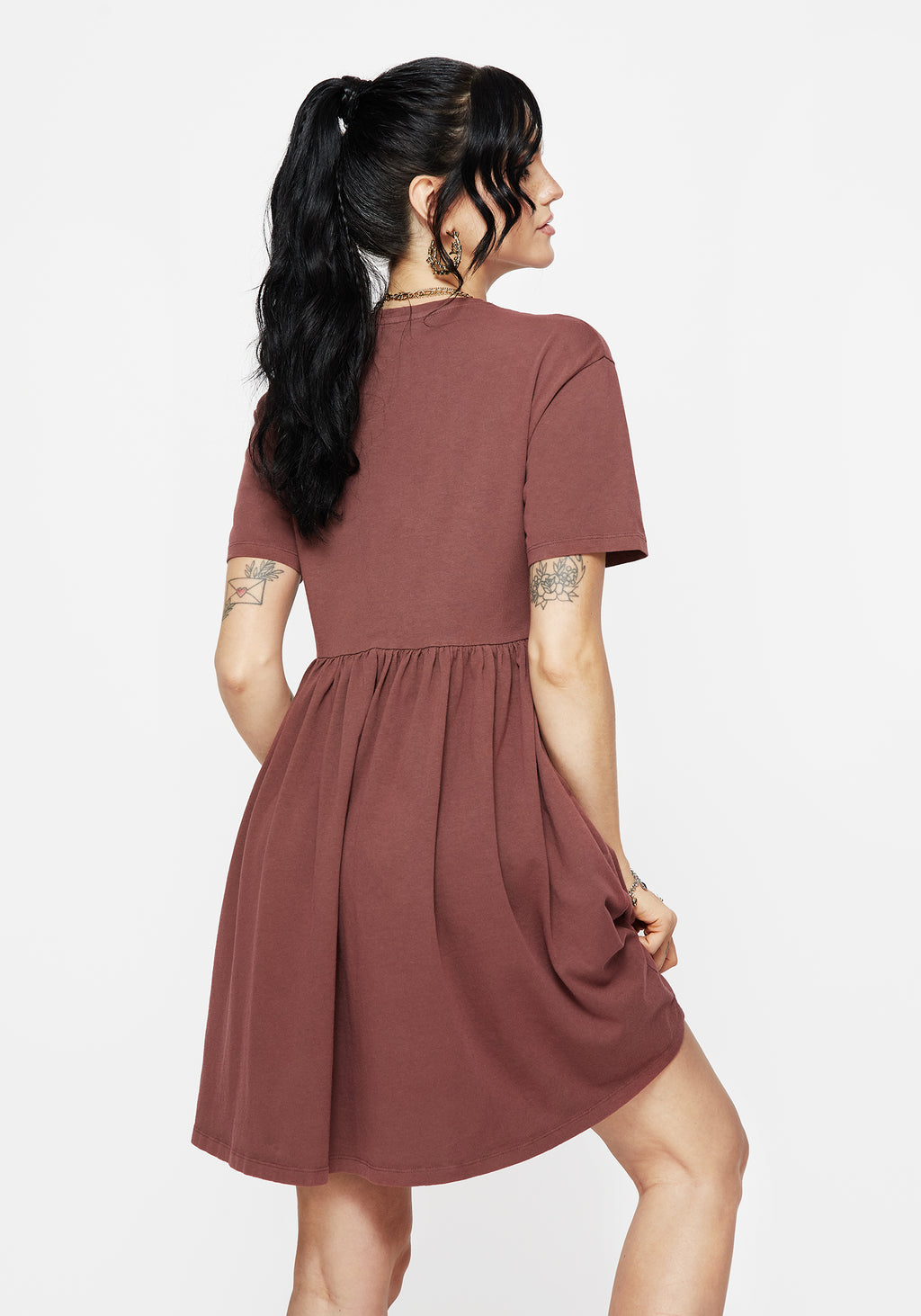 Aster Cotton Pentagram Embroidered Mini Skater Dress – Disturbia