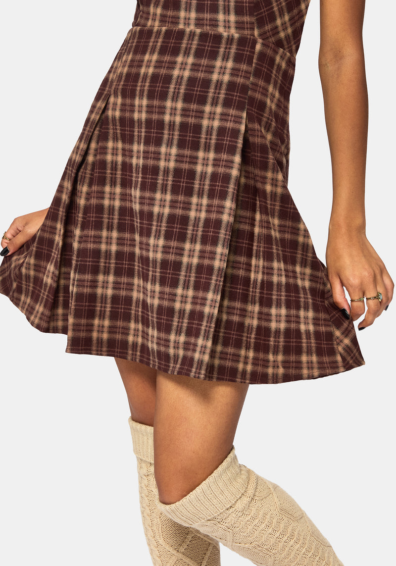 Milo Check Pinafore Mini Dress