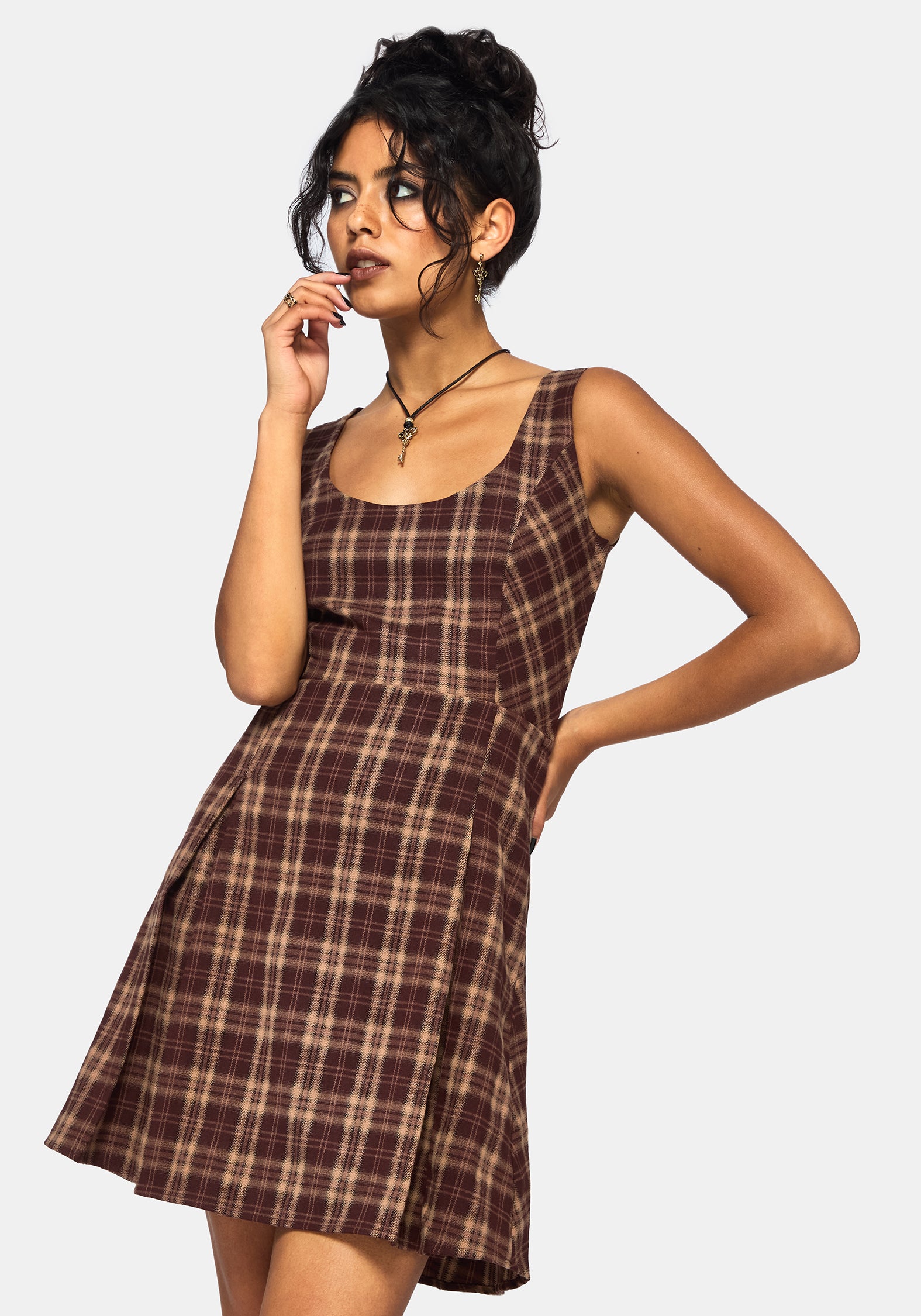 Milo Check Pinafore Mini Dress