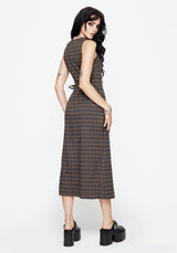 Allure Check Sleeveless Midaxi Wrap Dress