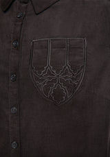 Axis Cotton Pocket Embroidered Mini Shirt Dress