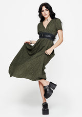 Francesca Dragon Printed Wrap Over Midaxi Dress