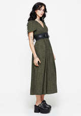 Francesca Dragon Printed Wrap Over Midaxi Dress