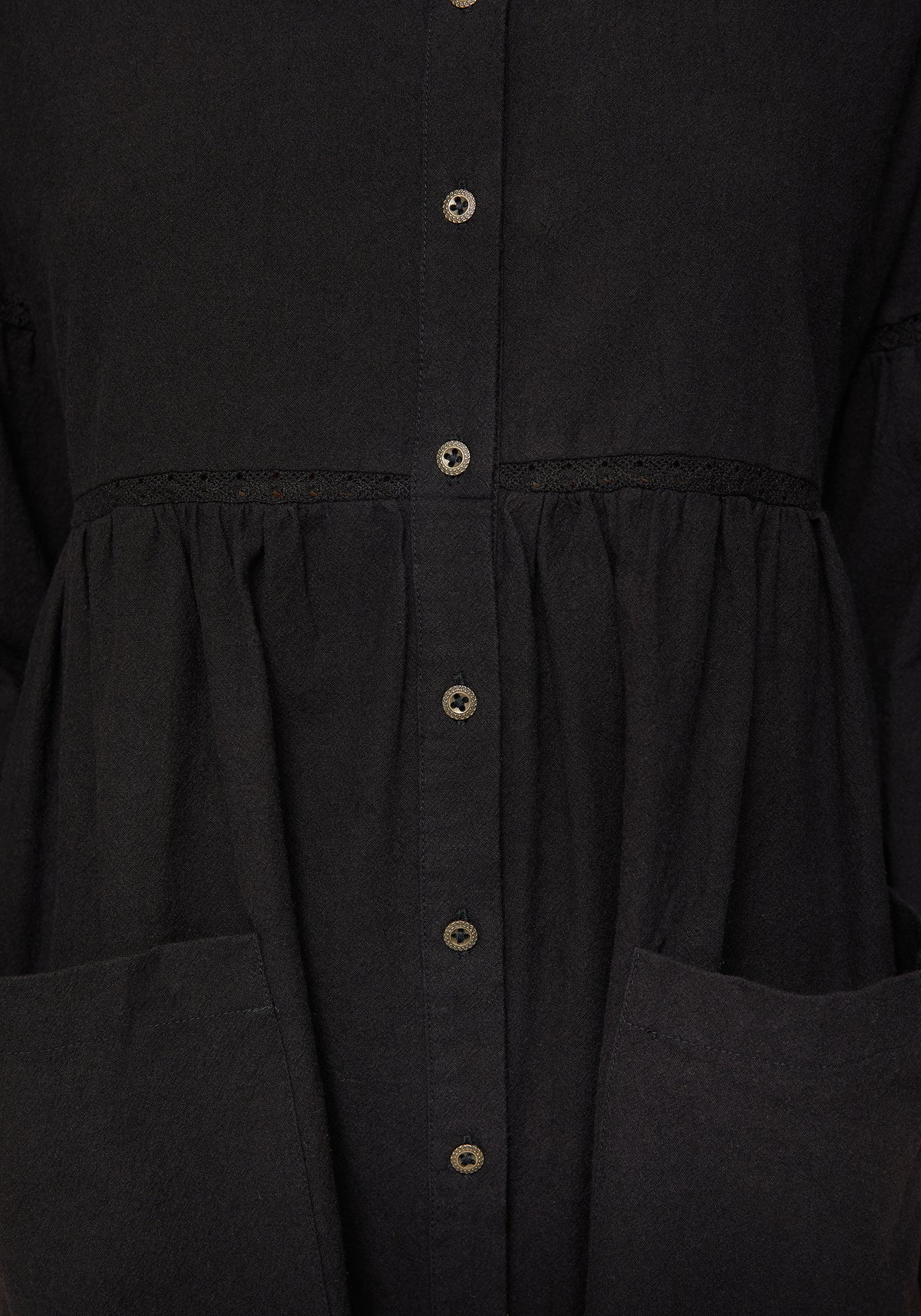 Marigold Cotton Button Up Smock Mini Dress