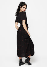 Sublime Witches Knot Embroidered Button Up Midi Dress