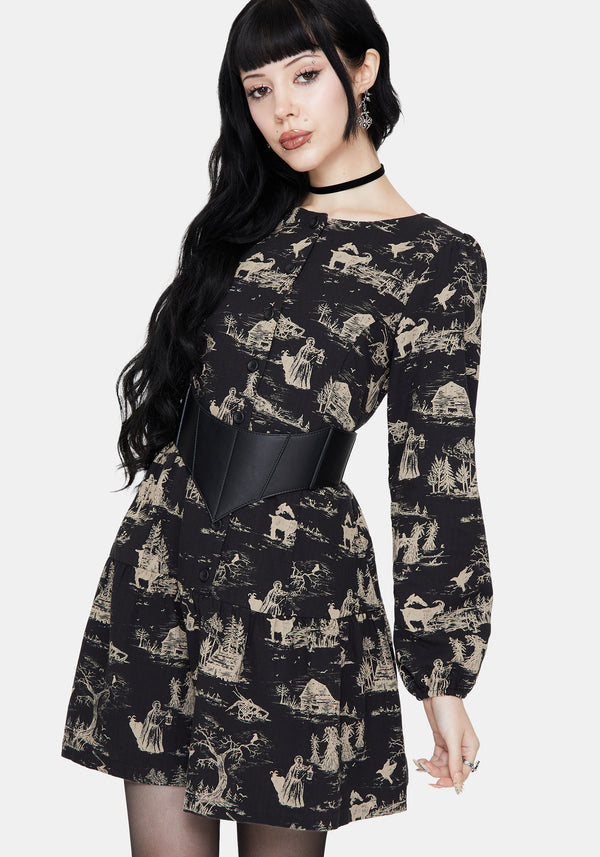 Lacelle Cotton Button Up Long Sleeve Mini Dress