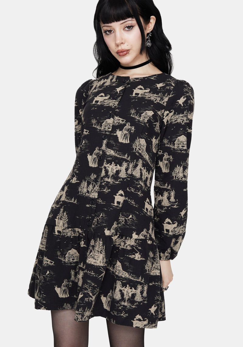 Lacelle Cotton Button Up Long Sleeve Mini Dress