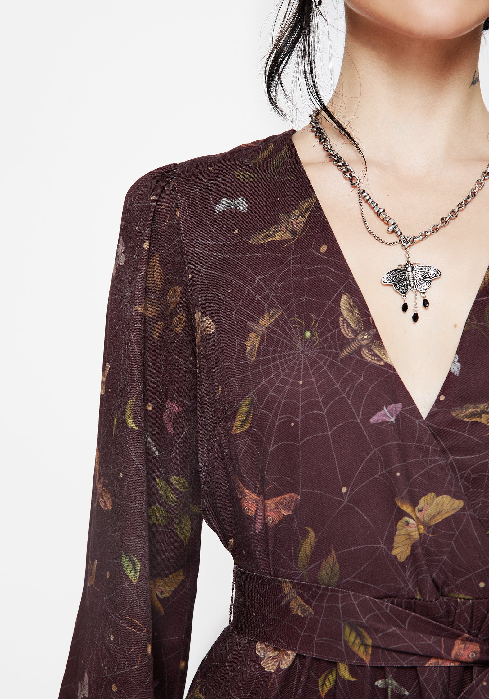 Celia Moth Printed Mini Wrap Dress