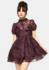 Spectre Layered Mini Shirt Dress - Burgundy