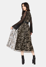 Stellar Vine Embroidery Midaxi Dress